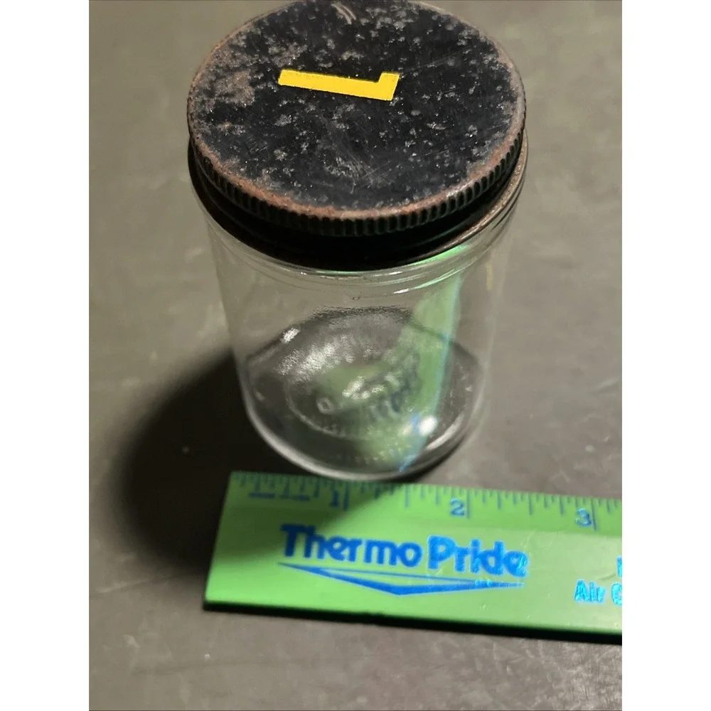 20 Small Glass Sample Jars w/ Black Screw Lids –Numbered Top –Craft Storage